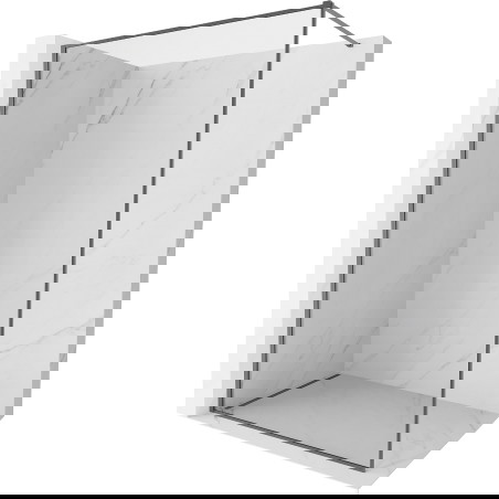 Mexen Kioto-XF Pregradna stena za tuš Walk-in s okvirjem 90 x 202 cm, prozorna 10 mm, gun metal - 800-090-104-95-00-X