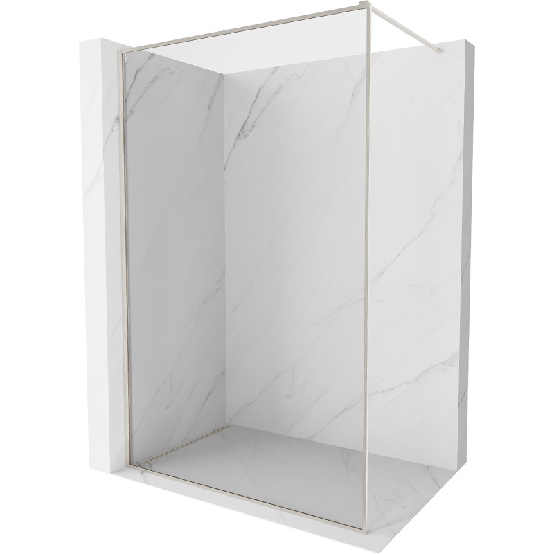 Mexen Kioto-XF dušisein Walk-in raamiga 50 x 202 cm, läbipaistev 10 mm, harjatud nikkel - 800-050-104-97-00-X