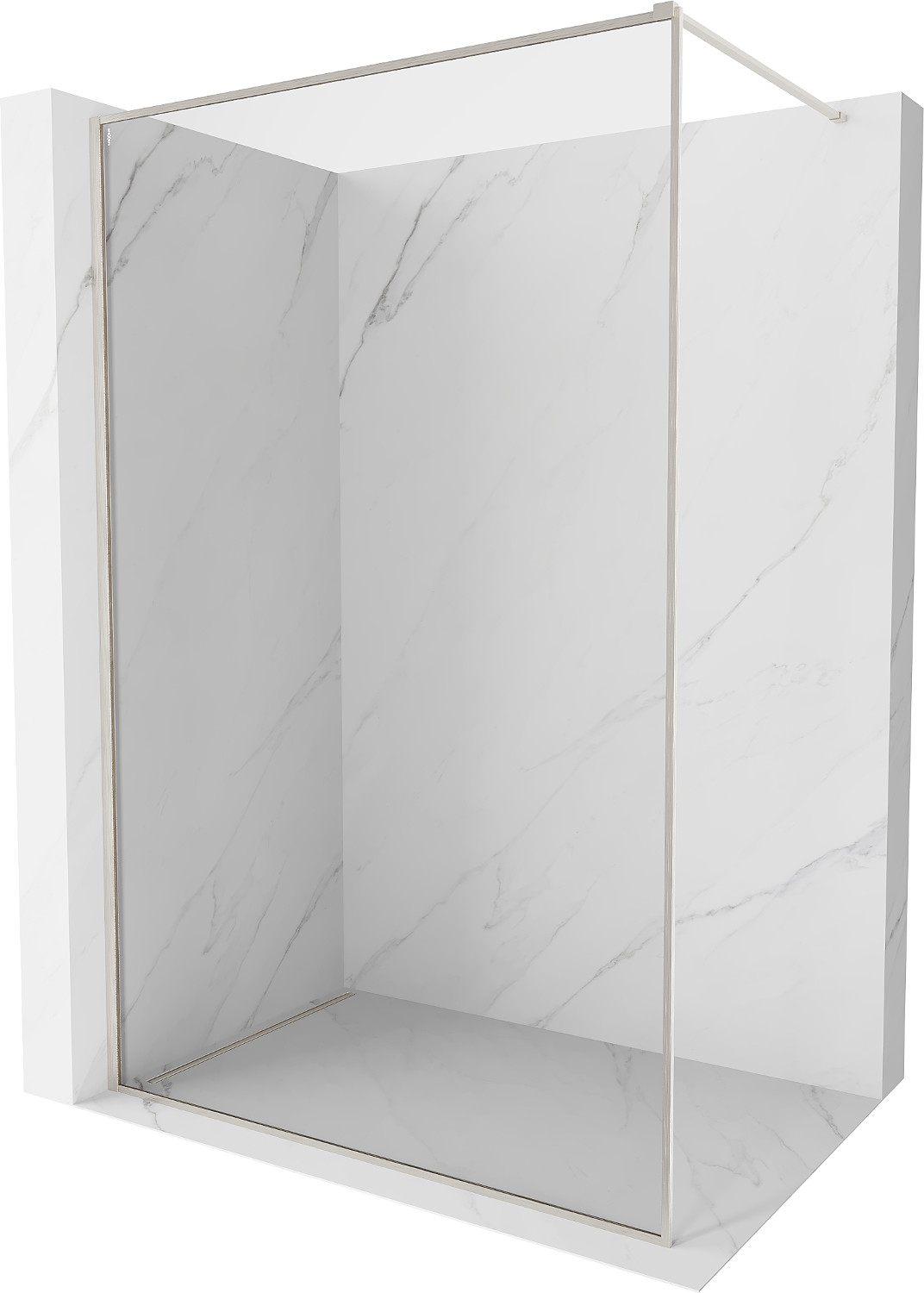 Mexen Kioto-XF ścianka prysznicowa Walk-in z ramką 130 x 202 cm, transparent 10 mm, nikiel szczotkowany - 800-130-104-97-00-X