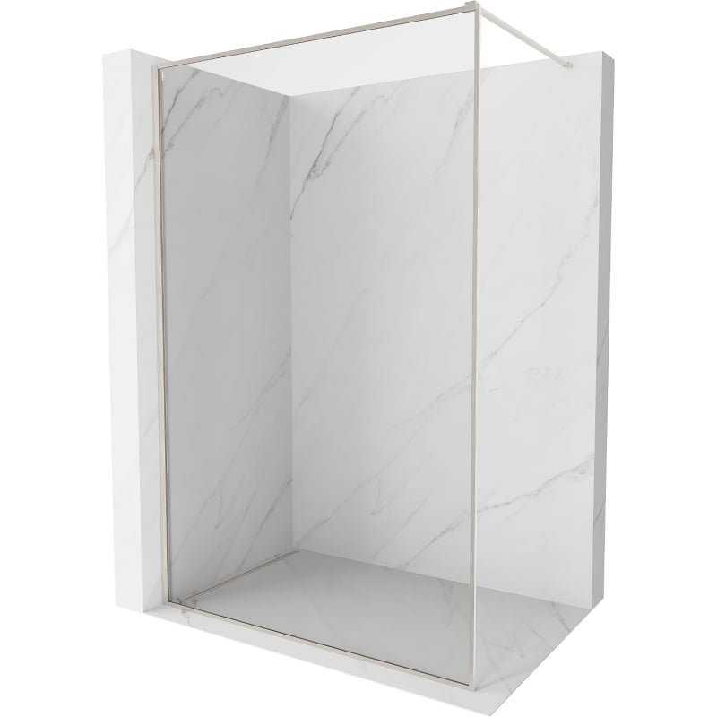 Mexen Kioto-XF ścianka prysznicowa Walk-in z ramką 150 x 202 cm, transparent 10 mm, nikiel szczotkowany - 800-150-104-97-00-X