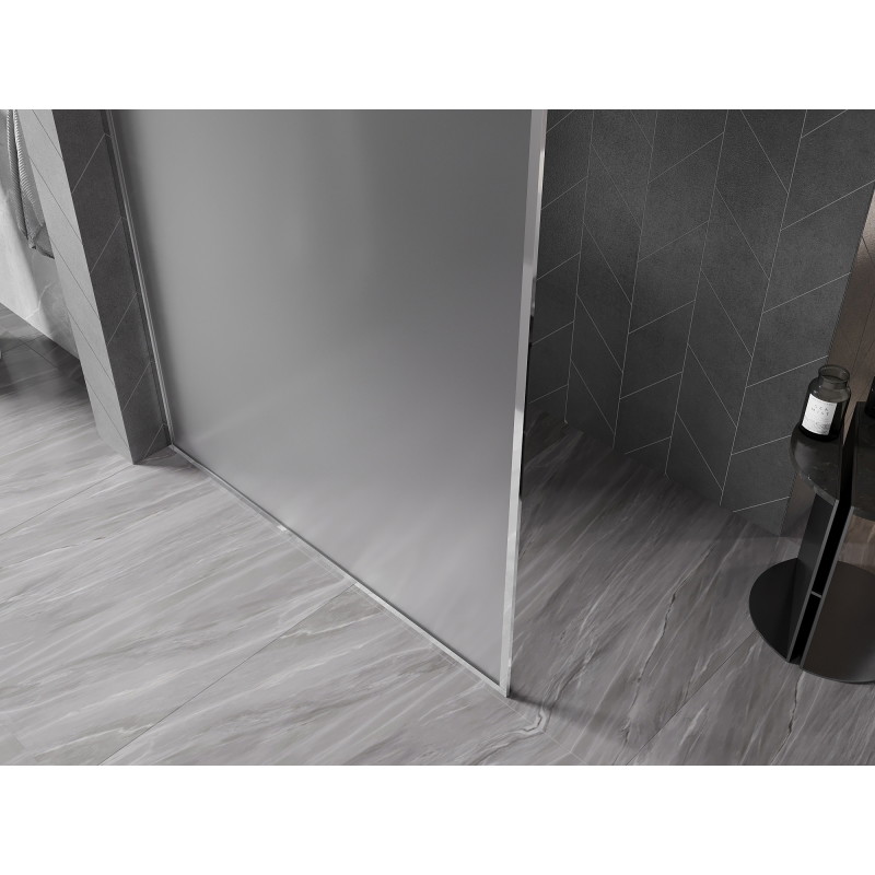 Mexen Kioto-XF ścianka prysznicowa Walk-in z ramką 70 x 202 cm, szron 10 mm, chrom - 800-070-104-01-30-X