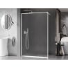 Mexen Kioto-XF paroi de douche Walk-in avec cadre 100 x 202 cm, givrée 10 mm, blanc - 800-100-104-20-30-X