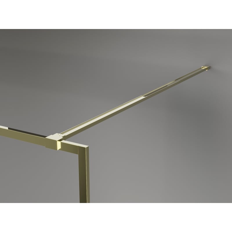 Mexen Kioto-XF ścianka prysznicowa Walk-in z ramką 80 x 202 cm, szron 10 mm, złota - 800-080-104-50-30-X