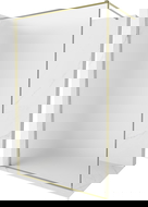 Mexen Kioto-XF Walk-in Shower Wall with Frame 150 x 202 cm, Frosted 10 mm, Gold - 800-150-104-50-30-X
