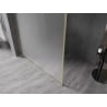 Mexen Kioto-XF Duschwand Walk-in mit Rahmen 50 x 202 cm, Frostglas 10 mm, gebürstetes Gold - 800-050-104-55-30-X