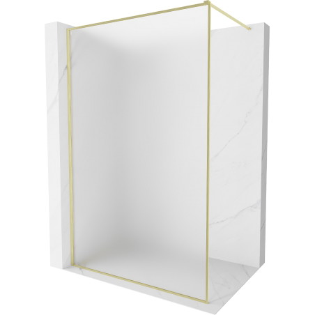 Mexen Kioto-XF ścianka prysznicowa Walk-in z ramką 90 x 202 cm, szron 10 mm, złota szczotkowana - 800-090-104-55-30-X