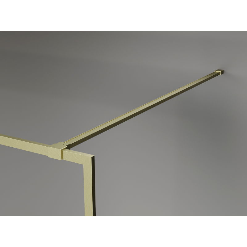 Mexen Kioto-XF Duschwand Walk-in mit Rahmen 130 x 202 cm, Frostglas 10 mm, gebürstetes Gold - 800-130-104-55-30-X