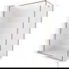 Mexen Kioto-XF Walk-in Shower Wall with Frame 120 x 202 cm, Frosted 10 mm, Rose Gold - 800-120-104-60-30-X