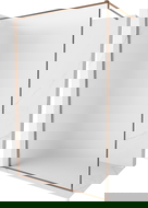 Mexen Kioto-XF parede de duche Walk-in com moldura 140 x 202 cm, gelo 10 mm, ouro rosa - 800-140-104-60-30-X