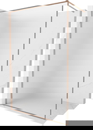 Mexen Kioto-XF panneau de douche Walk-in avec cadre 60 x 202 cm, givre 10 mm, cuivre brossé - 800-060-104-65-30-X