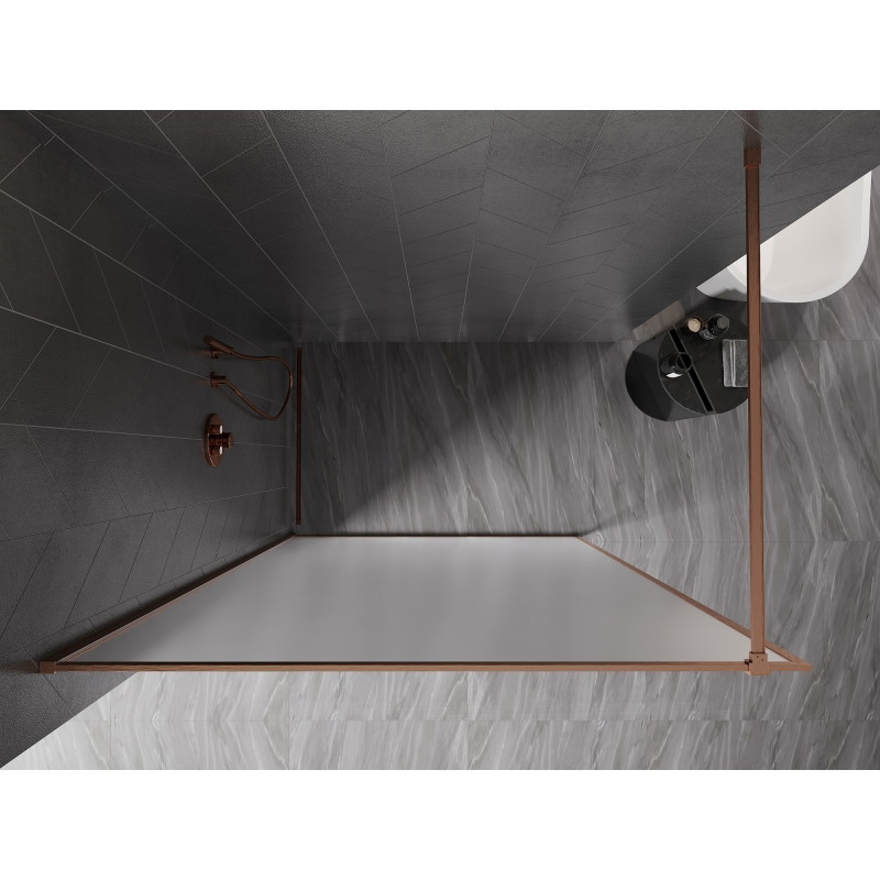 Mexen Kioto-XF dušišekk Ristike Walk-in raamiga 110 x 202 cm, härmatis 10 mm, harjatud vask - 800-110-104-65-30-X