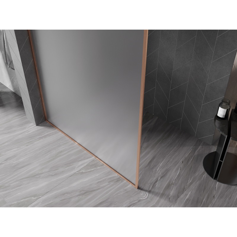 Mexen Kioto-XF Walk-in dušisein raamiga 130 x 202 cm, härmatis 10 mm, harjatud vask - 800-130-104-65-30-X