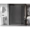 Mexen Kioto-XF ścianka prysznicowa Walk-in z ramką 60 x 202 cm, szron 10 mm, gun gray szczotkowany - 800-060-104-66-30-X