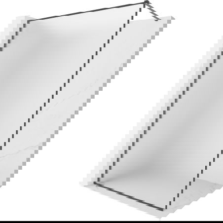 Mexen Kioto-XF Duschwand Walk-In mit Rahmen 130 x 202 cm, Eisglas 10 mm, gebürstet Gun Gray - 800-130-104-66-30-X