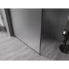 Mexen Kioto-XF Walk-in Shower Panel with Frame 120 x 202 cm, Frosted 10 mm, Black - 800-120-104-70-30-X