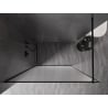 Mexen Kioto-XF Walk-in Shower Panel with Frame 120 x 202 cm, Frosted 10 mm, Black - 800-120-104-70-30-X