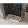 Mexen Omega kabina prysznicowa rozsuwana 130 x 70 cm, grafit, chrom + brodzik Flat, bialy - 825-130-070-01-40-4010
