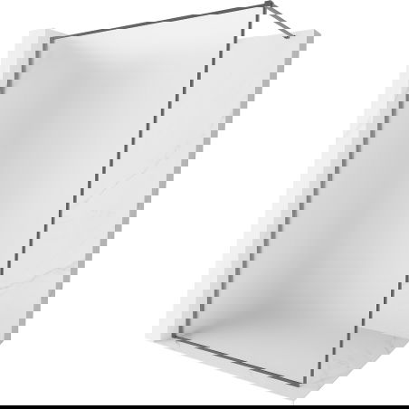 Mexen Kioto-XF Duschwand Walk-in mit Rahmen 130 x 202 cm, Frostglas 10 mm, Gun Metal - 800-130-104-95-30-X