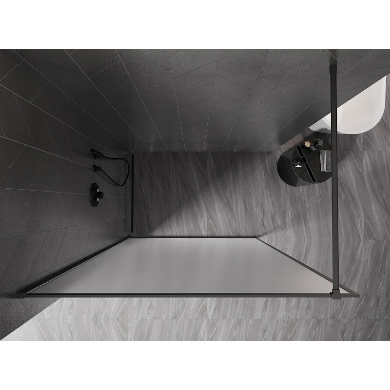 Mexen Kioto-XF Staklena stijena za tuširanje Walk-in s okvirom 150 x 202 cm, mat 10 mm, pištoljski metal - 800-150-104-95-30-X