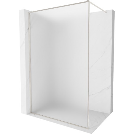 Mexen Kioto-XF ścianka prysznicowa Walk-in z ramką 90 x 202 cm, szron 10 mm, nikiel szczotkowany - 800-090-104-97-30-X