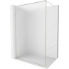 Mexen Kioto-XF ścianka prysznicowa Walk-in z ramką 90 x 202 cm, szron 10 mm, nikiel szczotkowany - 800-090-104-97-30-X