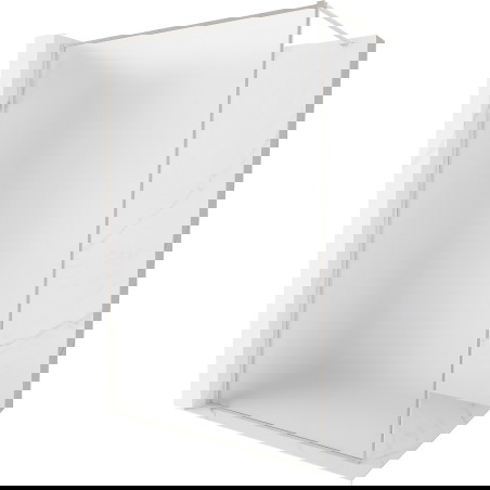 Mexen Kioto-XF tuš panel Walk-in z okvirjem 110 x 202 cm, mat 10 mm, brušeni nikelj - 800-110-104-97-30-X