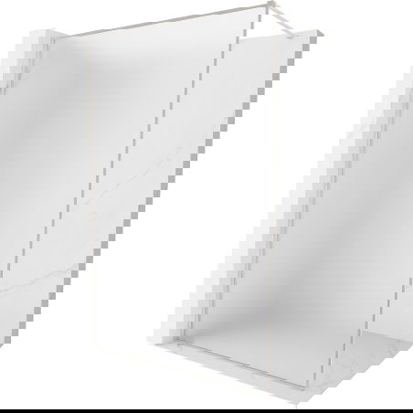 Mexen Kioto-XF panel de ducha Walk-in con marco 130 x 202 cm, escarcha 10 mm, níquel cepillado - 800-130-104-97-30-X