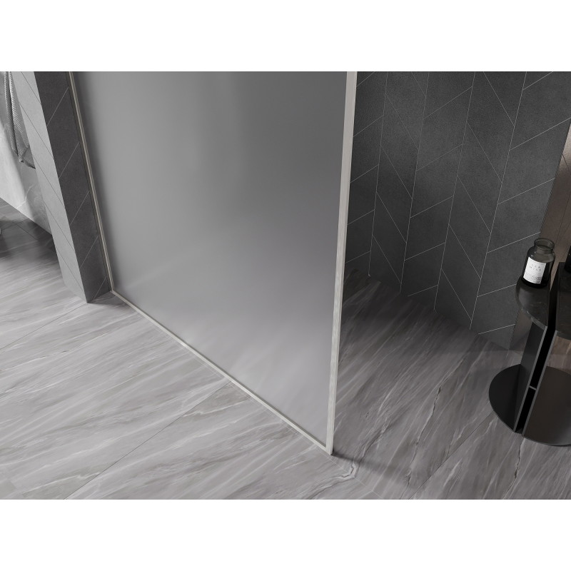 Mexen Kioto-XF Walk-in dušisein raamiga 140 x 202 cm, jäätunud 10 mm, harjatud nikkel - 800-140-104-97-30-X