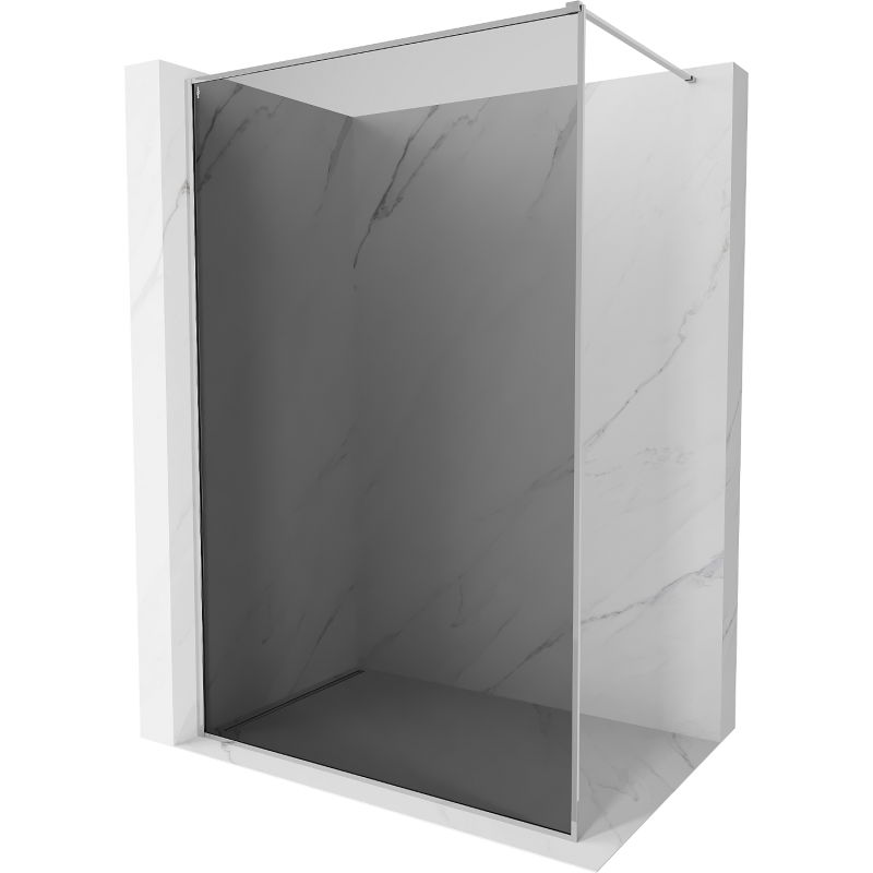 Mexen Kioto-XF Duschwand Walk-in mit Rahmen 90 x 202 cm, Graphit 10 mm, Chrom - 800-090-104-01-40-X