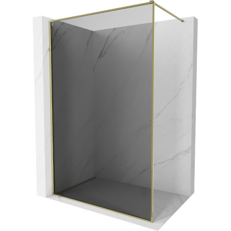 Mexen Kioto-XF ścianka prysznicowa Walk-in z ramką 60 x 202 cm, grafit 10 mm, złota - 800-060-104-50-40-X