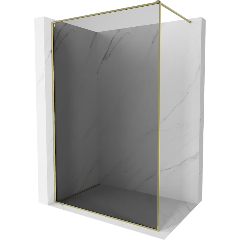 Mexen Kioto-XF Walk-in dušisein raamiga 110 x 202 cm, grafiit 10 mm, kuldne - 800-110-104-50-40-X