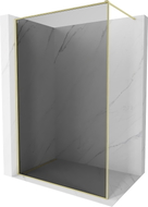 Mexen Kioto-XF tuš zid Walk-in s okvirom 100 x 202 cm, grafit 10 mm, zlatno četkano - 800-100-104-55-40-X