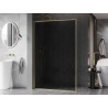 Mexen Kioto-XF Walk-in dušipaneel raamiga 110 x 202 cm, grafiit 10 mm, kuldne harjatud - 800-110-104-55-40-X