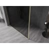 Paroi de douche Mexen Kioto-XF Walk-in avec cadre 120 x 202 cm, graphite 10 mm, or brossé - 800-120-104-55-40-X