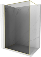 Mexen Kioto-XF tuš stijena Walk-in s okvirom 140 x 202 cm, grafit 10 mm, zlatna četkana - 800-140-104-55-40-X