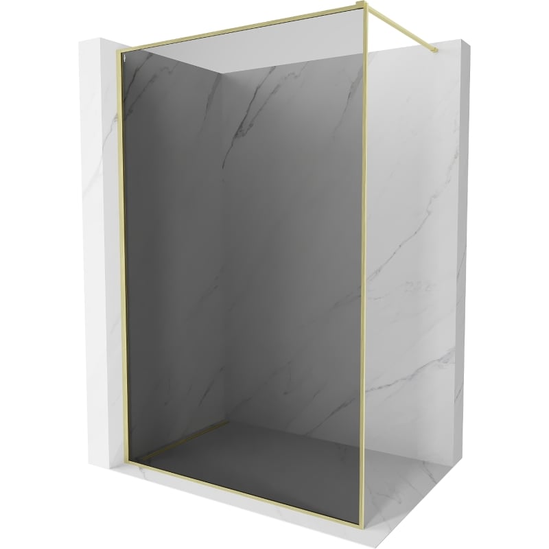 Mexen Kioto-XF dušisein Walk-in raamiga 160 x 202 cm, grafiit 10 mm, harjatud kuld - 800-160-104-55-40-X