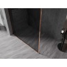 Mexen Kioto-XF Zid za tuš Walk-in s okvirom 70 x 202 cm, grafit 10 mm, ružičasto zlato - 800-070-104-60-40-X