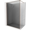 Mexen Kioto-XF Walk-in Shower Wall with Frame 120 x 202 cm, Graphite 10 mm, Rose Gold - 800-120-104-60-40-X