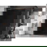 Mexen Kioto-XF douchewand Walk-in met frame 140 x 202 cm, grafiet 10 mm, roze goud - 800-140-104-60-40-X