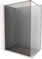 Mexen Kioto-XF Walk-in staklena pregrada s okvirom 150 x 202 cm, grafit 10 mm, ružičasto zlato - 800-150-104-60-40-X