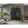 Mexen Omega cabine de douche coulissante 130 x 80 cm, graphite, chrome + receveur Flat, blanc - 825-130-080-01-40-4010