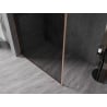 Mexen Kioto-XF paroi de douche Walk-in avec cadre 110 x 202 cm, graphite 10 mm, cuivre brossé - 800-110-104-65-40-X