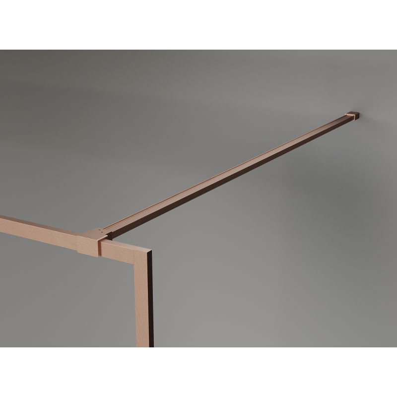 Mexen Kioto-XF Duschwand Walk-in mit Rahmen 120 x 202 cm, Graphit 10 mm, gebürstetes Kupfer - 800-120-104-65-40-X