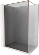 Mexen Kioto-XF zidni panel za tuš Walk-in s okvirom 160 x 202 cm, grafit 10 mm, brušeni bakar - 800-160-104-65-40-X
