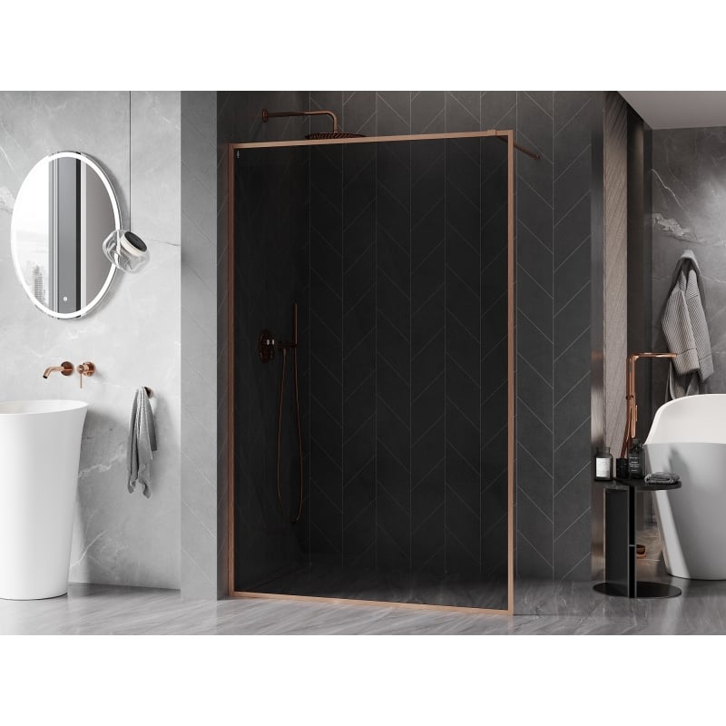 Mexen Kioto-XF dušisein Walk-in raamiga 160 x 202 cm, grafiit 10 mm, harjatud vask - 800-160-104-65-40-X