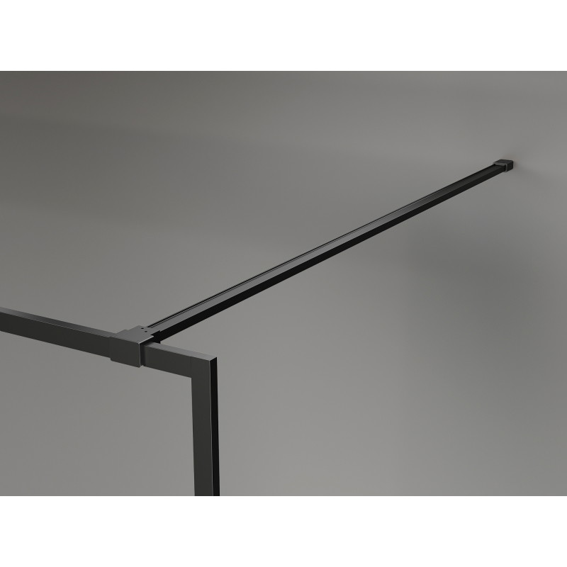 Mexen Kioto-XF Stijenka za tuširanje Walk-in s okvirom 70 x 202 cm, grafit 10 mm, crna - 800-070-104-70-40-X