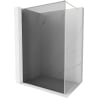 Mexen Kioto-XF Walk-in Shower Wall with Frame 50 x 202 cm, Graphite 10 mm, Brushed Nickel - 800-050-104-97-40-X