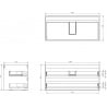 Mexen Box-A Korpus des Waschtischunterschranks 100 cm, 2 Schubladen, weiß glänzend - 91AX0-1000-470-2-00