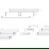 Mexen Box-A kastlichaam voor wastafelonderbouw 160 cm, 2 laden, witte hoogglans - 91AX0-1600-470-2-00