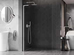 Mexen Kioto-X L paroi de douche Walk-in 70 x 200 cm, transparent 10 mm, blanc - 800-070-107-20-00-X